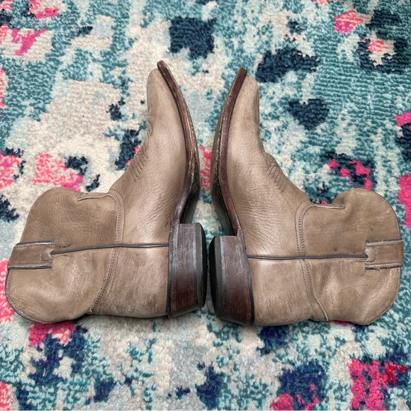 Frye Billy Short Leather Western Boots in Tan - Picture 4 of 8